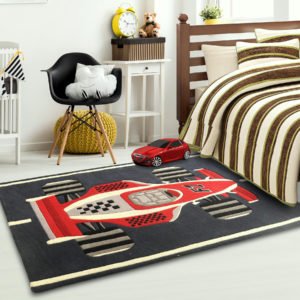 kids rugs, carpet for kids, rugs for playing, rugs for boys, rugs for playing, nursery rugs, buy kids rugs, kids rugs online, Supercar Rug, Sports car rug, Red and black rug, buy Supercar rug, Formula one rug, hand tufted rugs, handmade rugs, littlelooms rugs