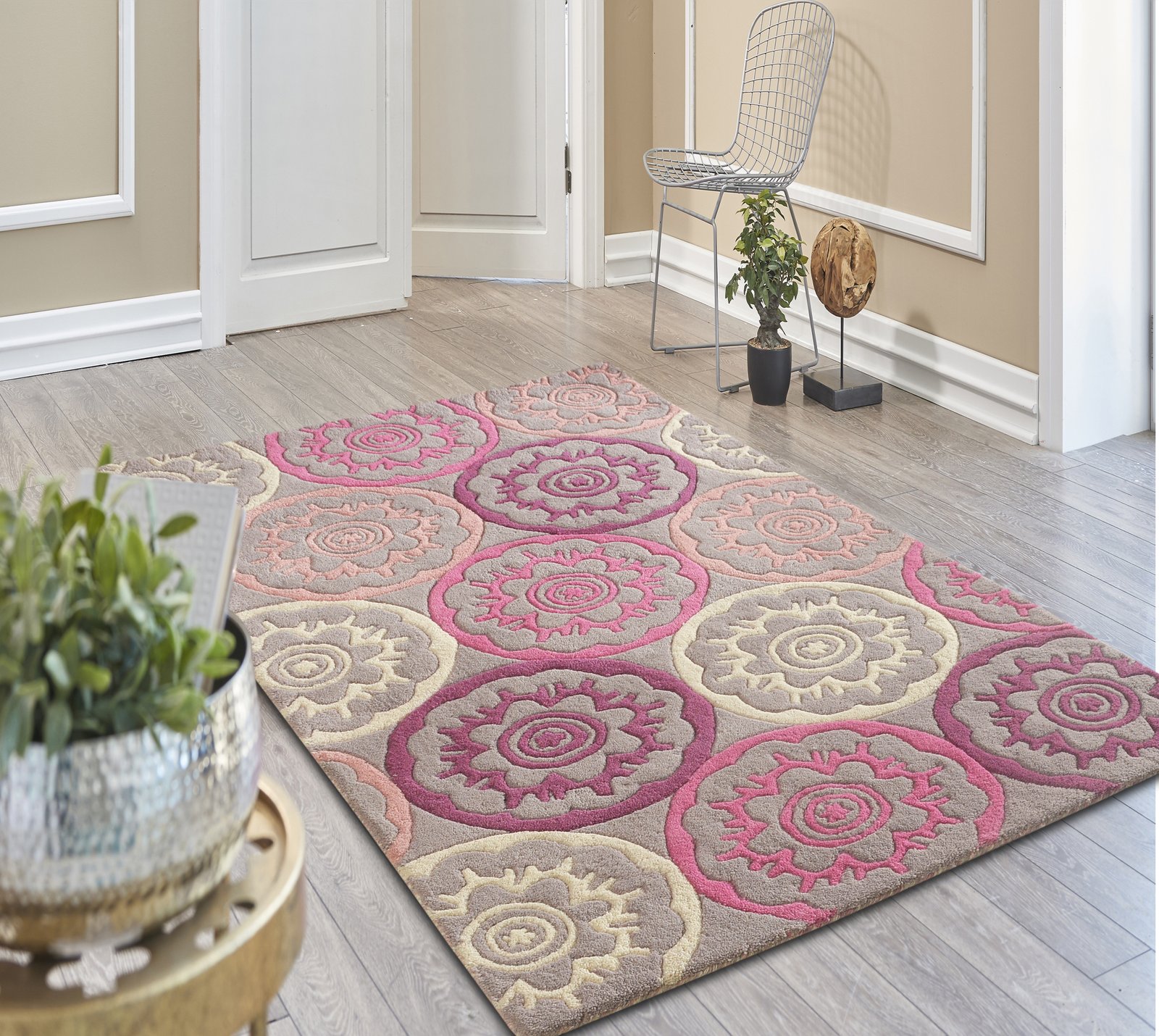 buy rugs online, buy carpets online, grey floral rug, pastel floral motif rugs, buy living room rugs, buy area rugs, buy luxury rugs for home, littlelooms rugs, Hand tufted rugs, handmade rugs