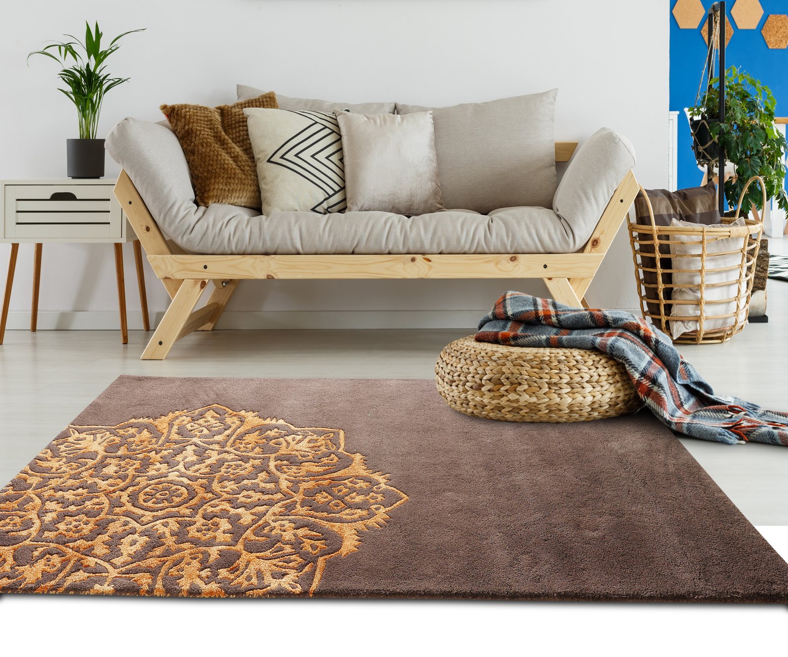 buy rugs online, buy carpets, brown motif rug, brown rugs, classic rugs, rugs for living room, area rugs, accent rug, bedroom rug, fireplace rug, littlelooms rugs, hand tufted rugs, handmade rugs