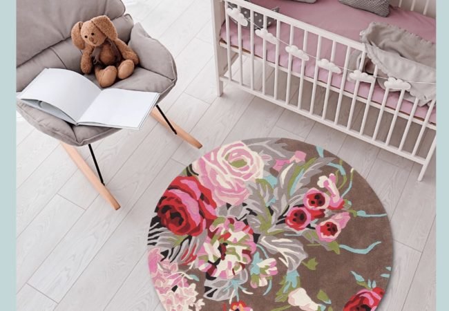 our-passion buy kids rugs online, buy kids carpets online, round floral rug, colorful rugs, flower rugs, nursery rugs, littlelooms rugs, hand tufted rugs, handmade rugs