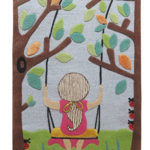 Buy rugs, Buy rugs online, girls rug, Nature theme rugs, kids rugs, Pastel rugs, Handmade rugs, Hand tufted rugs, Littlelooms rugs, rugs for girls, tree rug