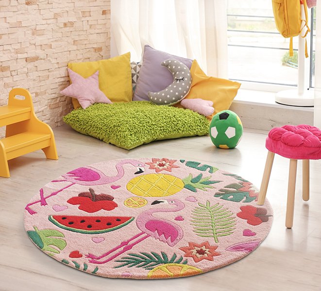 Tropical rugs, Round rugs, Teal rugs, Tropical Flamingo Rug, Pink Flamingo Rug, Flamingo rug India, Round Flamingo Rug, Colorful rug, colorful girls rug, tropical rugs, Flamingo rugs, Pineapple rug, Pink rugs, Girls bedroom rugs, Flamingo carpets