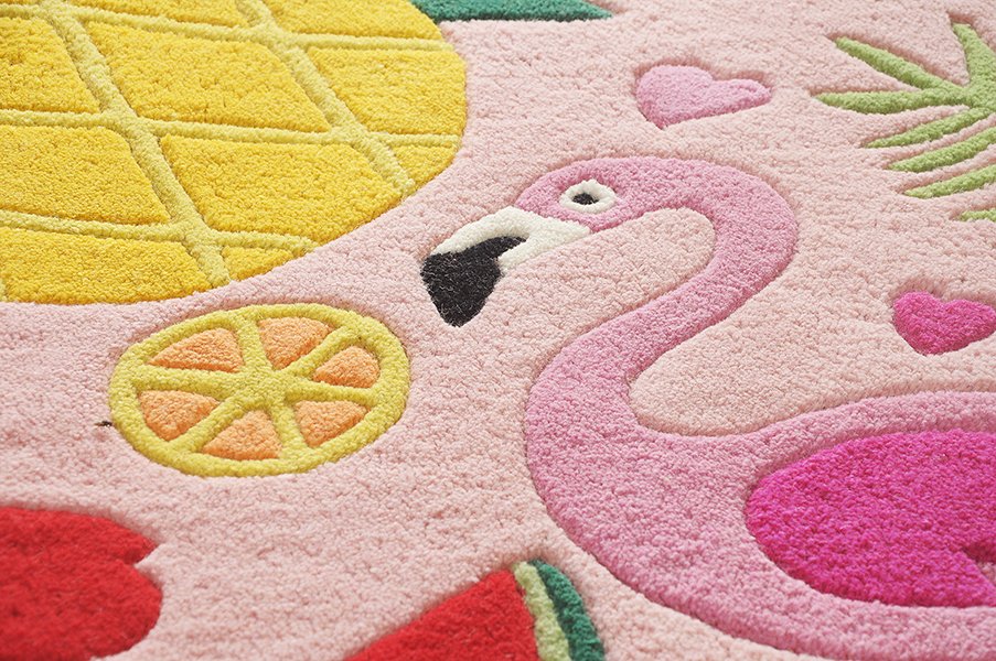 Tropical rugs, Round rugs, Teal rugs, Tropical Flamingo Rug, Pink Flamingo Rug, Flamingo rug India, Round Flamingo Rug, Colorful rug, colorful girls rug, tropical rugs, Flamingo rugs, Pineapple rug, Pink rugs, Girls bedroom rugs, Flamingo carpets