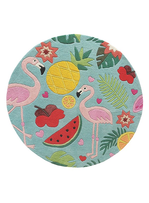 Tropical rugs, Round rugs, Teal rugs, Flamingo rugs, Pineapple rug, Blue rugs, Girls bedroom rugs, Flamingo carpets, tropical flamingo rug, tropical flamingo rug india