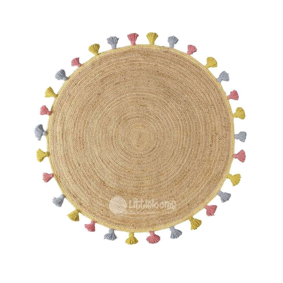 Jute rugs, Round rugs, Round jute rug, Living room rugs, Kids room rugs, Flooring ideas, Round mats, Jute carpet, Jute mat, Littlelooms, Stylish carpets, Designer carpets, Casual area rugs, Beige and white rugs, Natural rugs, Shop rugs, Online carpets, Cheap rugs, Cheap online rugs