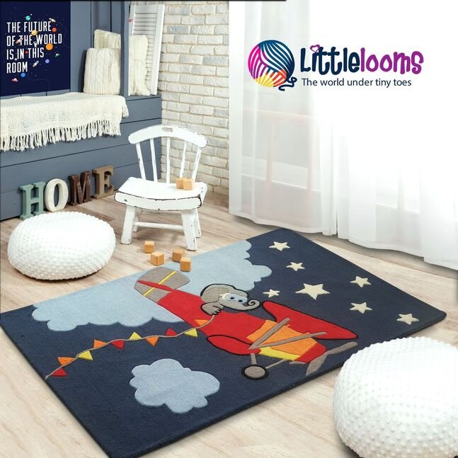 buy kids rugs online, kids rugs, boys rugs, kids jet rugs, blue kids rug, red airplane rug, kids airplane rug, kids room rugs, littlelooms rugs, handmade rugs, aeroplane rugs for kids