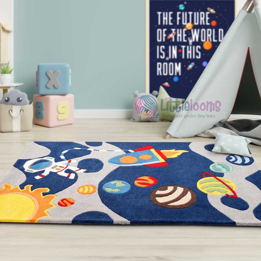 Universe rug, Astronaut rug, space rug, rocket rug, educational rugs, carpets planets rug, solar system rug