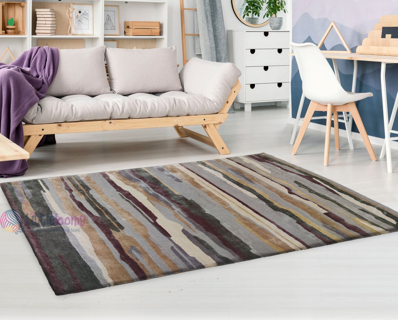 Beige brown rug