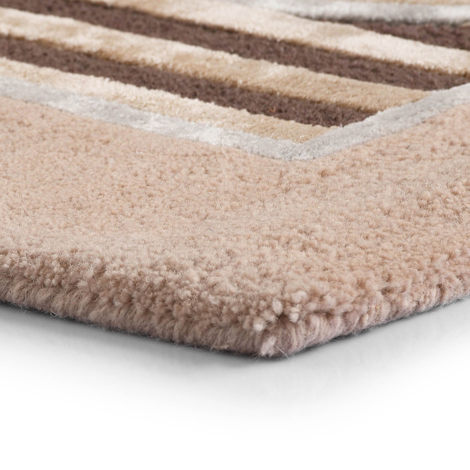 Beige artsilk curvilinear rug - Image 5