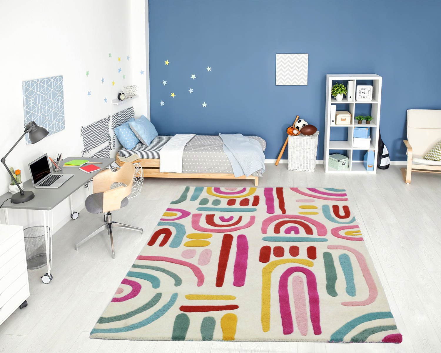 Wobble Wiggles pink and yellow rug