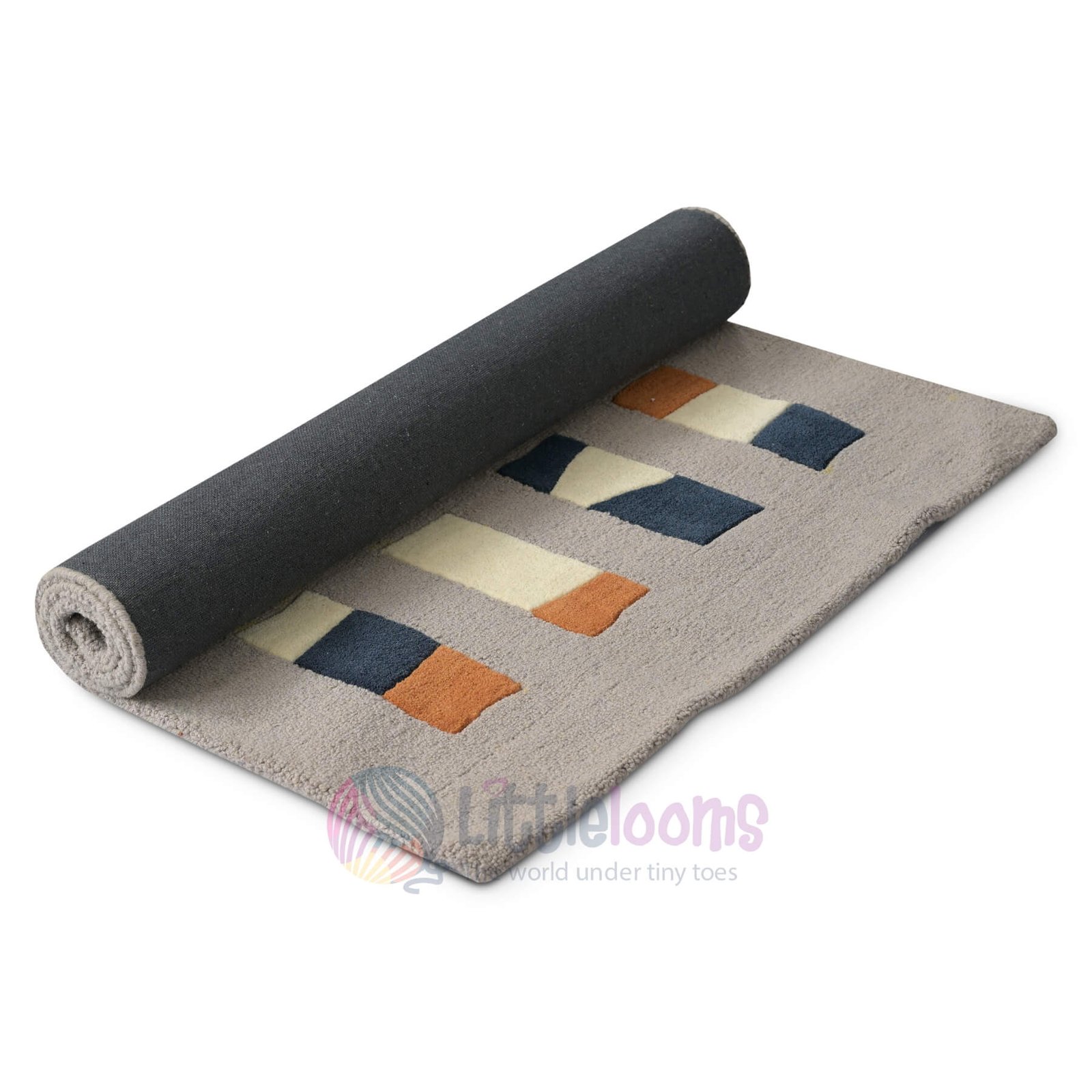 Jigsaw Blue Orange Rug - Image 3