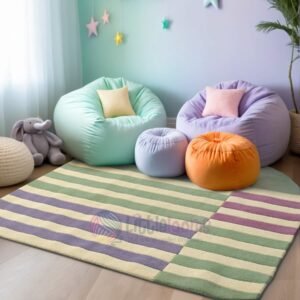 Pink Lilac Striped Rug